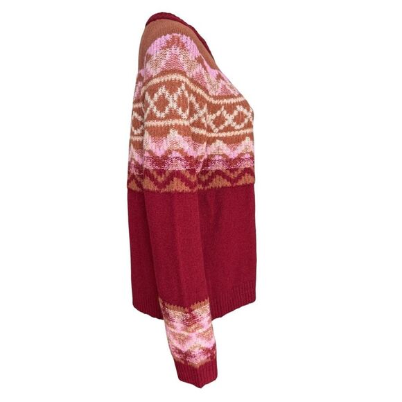 DG2 by Diane Gilman Intarsia Fair Isle Pullover Sweater Size L NWT - Picture 4 of 9